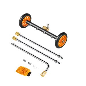 VEVOR 16" Pressure Washer Undercarriage Cleaner, Stainless Steel Surface Cleaner for Pressure Washer, 4000 Max PSI, Angle Adjustment Gear, 4 Spray Nozzles, 2 Extended Wands
