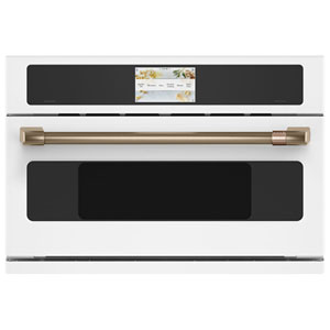 Café Smart 5-in-1 30" 1.7 Cu. Ft. Speed Electric Wall Oven with 120V Advantium (CSB913P4VW2) - White