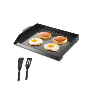 VEVOR 22x16 inch Carbon Steel Griddle, Universal Flat Top Rectangular Plate, Gas Grill Griddle for BBQ Grill, Teppanyaki, Portable Family Cookware, for Camping Party, Black