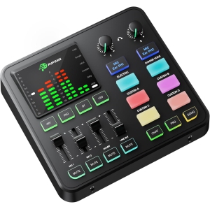 PUPGSIS Gaming Audio Mixer, Audio Interface with Pro-preamp