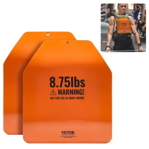 VEVOR 8.75 LB Pair Curved Weight Vest Plates, Premium Steel, Ergonomic Contour Fit – for WODs, Additional Weight for Weight Vests, for Strength Training, Running, Heavy Workouts