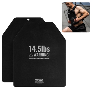 VEVOR 14.5 LB Pairs Weight Vest Plates, Premium Steel, Contoured Ergonomic Fit – WODs, Additional Weight for Weight Vests, for Strength Training, Running, Fitness, Heavy Workouts