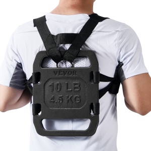 VEVOR 10LB Pair Cast Iron Ruck Weights, Adjustable Ruck Plate with Straps – for Rucking, Swings, Squats, Strength Training & Weightlifting