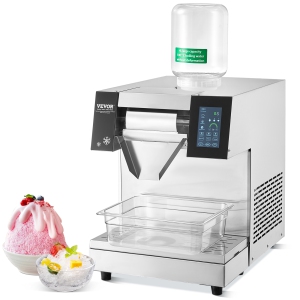 VEVOR 573LBS/24H Commercial Snowflake Ice Machine, Stainless Steel Ice Shaver Machine, Electric Snow Cone Maker, Air Cooling System for Rapid Heat Dissipation, for Bakery, Cafe