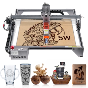 VEVOR 5W Laser Engraver, Output Laser Engraving Machine, 16.1" x 15.7" Large Working Area, 10000mm/min Movement Speed, Compressed Spot with Eye Protection, Laser Cutter for Wood