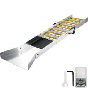 VEVOR 50" Folding Aluminum Alloy Sluice Box, Compact Sluice Boxes for Gold, Lightweight Gold Sluice Equipment, Portable Sluice Boxes with Miner's Moss, River, Creek, Gold Panning