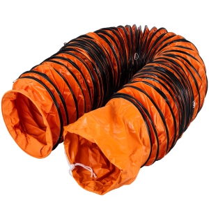 VEVOR 25 ft / 7.6 m Flexible PVC Ducting, High Performance PVC Duct Hosing, Fit for 12 Inch / 300 mm Diameter Exhaust Fan Portable Ventilation Fan Strong Vinyl Material Orange