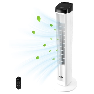 VEVOR 22 ft/s Tower Fan, Velocity Quiet Floor Fan,70° Oscillating Fans for Indoors with 3 Speeds, 4 Modes,12H Timer, Portable Standing Bladeless Fan with Remote Control for Bedroom
