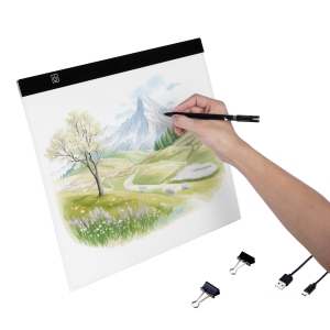 VEVOR Light Board, B4 LED Light Pad Ultra-Thin Portable Light Box, USB Powered Light Table for Art Tracing, Light Box for Diamond Painting, Animation, Sketching, Drawing, (Black)
