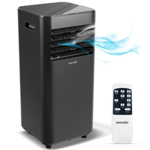 Serenelife 3-in-1 Portable Air Conditioner - 8000 BTU (300 sq ft Coverage) - 54dB, Window Kit, Remote