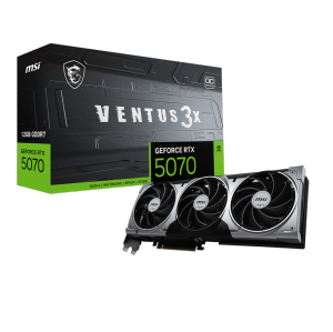 MSI GeForce RTX 5070 12G Ventus 3X OC Graphics Card (12GB GDDR7, 192-bit, Extreme Performance: 2557 MHz, DisplayPort x3 2.1a, HDMI 2.1b, NVIDIA Blackwell Architecture)