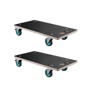 VEVOR 551 lbs Load Furniture Dolly, Furniture Moving Dollies with 4 TPR Silent Wheels, Rectangle Multifunctional Flat Dolly for Piano Furniture Couch Washing Machine, 2 Pack, Black
