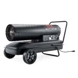 VEVOR 175000 BTU Chauffage à air forcé au kérosène, Chauffage d'air portable avec thermostat, Réservoir de 13,2 gallons, Chauffage robuste économe en énergie, pour utilisation intérieure et extérieure dans un atelier industriel