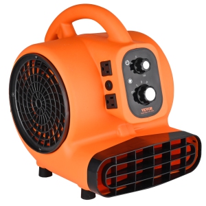 VEVOR 1/4 HP Floor Blower, 1000 CFM Air Mover for Drying and Cooling, Portable Carpet Dryer Fan with 4 Blowing Angles and Time Function, for Janitorial, Home, Commercial,ETL Listed