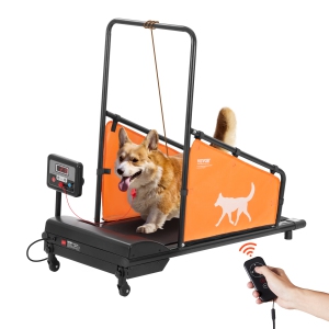 VEVOR 200 lbs Weight Capacity Dog Treadmill for Medium Dogs, Electric Dog Running Machine with 3 Adjustable Ramps, Indoor Pet Treadmill with LCD Display Screen, Dog Pacer Treadmill