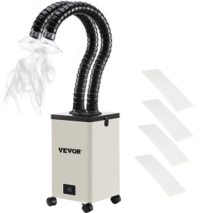 VEVOR 150W 165 CFM Solder Fume Extractor, Smoke Absorber, 3-Stage Filters 3 Speed with Two Hoses for Soldering, Laser Engraving and DIY Welding