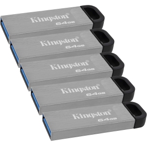 Kingston 64GB DataTraveler Kyson USB 3.2 Gen 1 200MB/s Read Metal Flash Drive (5-Pack)