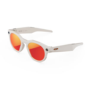 Oakley Meta HSTN Glasses with AI, Photo, Video, Audio & Voice Assistant - Warm Grey/Prizm Ruby