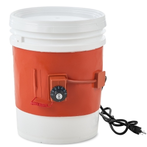 VEVOR 800 Watt Metal Drum Heater, 7.75 inch Width, Pail Heating Band for 5 Gallon Barrel,86-302℉ Adjustable Thermostat, High Efficiency Silicone Grease Keg Heater,FCC Listed Orange