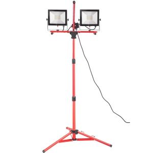 VEVOR 20000 Lumen LED Work Light with Stand, Dual-head LED Work Light with 27.6"-68.1" Adjustable , IP65 Waterproofed LED Tripod Work Light, with 5000 Kelvin Color Temperature