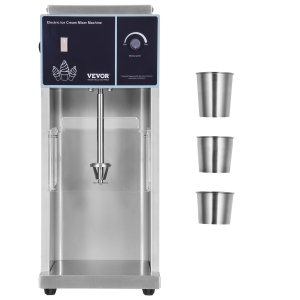 VEVOR 400W Ice Cream Blender, High-Speed Ice Cream Maker Mixer Stir Machine 4200RPM, Stepless Speed Adjustment, 304 Stainless Steel , 3 Hand Cups, Make Various Flavors of Ice Cream
