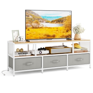 Gymax TV Stand for TVs up to 65'' w/ Power Outlets USB Charging Open Shelf