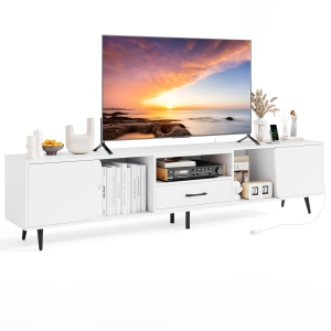 Gymax 79'' TV Stand for TVs up to 90 Inches Entertainment Center w/ AC Outlets