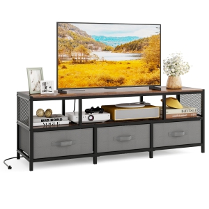 Gymax TV Stand for TVs up to 65'' w/ Power Outlets USB Charging Open Shelf