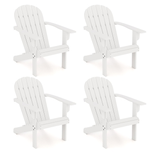 Gymax 4PCS Patio Adirondack Chair w/ Inclined Seat High Backrest & Wide Armrests