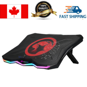 MARVO FN-40 RGB Lighting Laptop Cooler Cooling Stand with 2 ports USB Hub for up to 17 inches laptop, MARVO-FN-40-RD