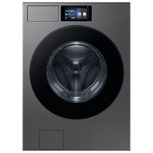 Samsung Bespoke 6.1 Cu. Ft. (IEC) Front Load Washer with AI OptiWash, Auto Dispense, Steam and Wi-Fi - Energy Star (WF90F53ADSA5) - Dark Steel