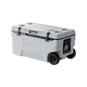 VEVOR 74 QT Portable Cooler, Wheeled Cooler with Ice Retention, Heavy-Duty Handles and Cup Holder, Lightweight Rigid Material Insulated Portable Cooler, Suitable for Family Picnics