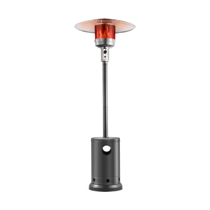 VEVOR 50000BTU Patio Heater, Propane Heater Tall Hammered With Round Table Design, Metal Burner and Wheels, Outdoor Patio Flame Heater for Patio, Party, Backyard, Silver Gray