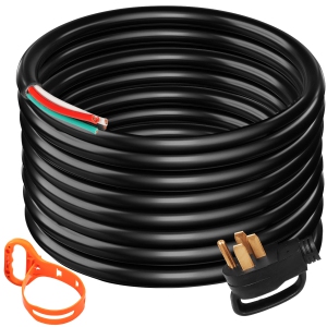 VEVOR 40Ft 50Amp Generator Extension Cord 6 Gauge STW 6/3+8/1 Generator Cord Generator Power Cord N14-50P to Bare Wire Cut Wire Cord Extension Power Cord RV Motor Home Generator