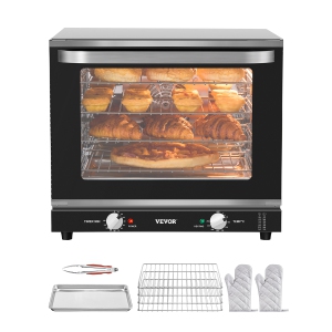 VEVOR 66L Commercial Countertop Oven, 4-Tier Toaster Oven, 2800W Electric Baking Oven with Tempered Glass Door, Wire Racks Clip Tray Gloves, Stainless Steel Commercial Oven