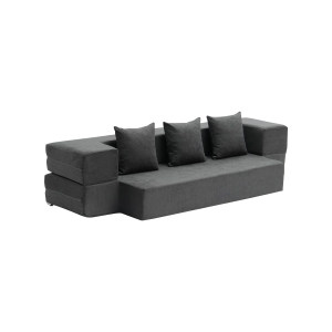 VEVOR 3-in-1 Folding Sofa Bed, Foldable Couch Bed with 3 Pillows and Washable Cover, 25D High Density Memory Foam Convertible Sleeper Chair Bed, Futon Couch, Dark Grey(Twin)