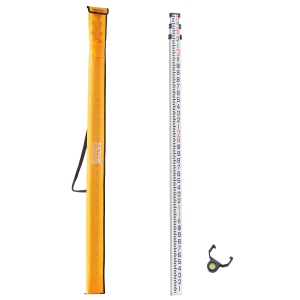 VEVOR 9-Feet/8ths Aluminum Grade Rod, 3 Sections Telescopic Measuring Rod, Double-Sided Scale 1/8in Leveling Rod Stick,Aluminum Alloy Survey Rod with Bubble Level & Carrying Bag