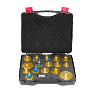VEVOR 17 Pcs Brake Master Bleeder Kit, Professional Brake Bleeder Adapter Set with Complete Kit & Handle,Durable Brake Bleeder Adapter for Brake Fluid Filling Fit for Most Vehicles