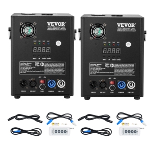 VEVOR 2 Pack 500W Cold Spark Machine, Output Fireworks Controllers, 6.6-13ft Adjustable Height, with Advanced DMX System,LED Screen,Portable Handle, Aluminum Alloy for Stage DJ