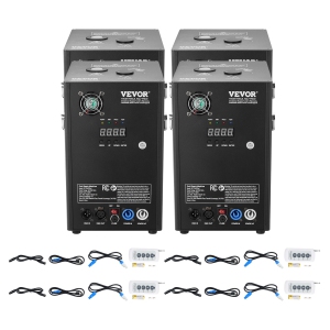 VEVOR 4 Pack 700W Cold Spark Machine,Output Fireworks Controllers, 6.6-16.4ft Adjustable Height, with Advanced DMX System,LED Screen,Portable Handle, Aluminum Alloy for Stage DJ