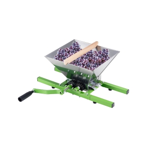 VEVOR 1.8 Gal/7L Fruit and Apple Crusher, Large Manual Grinder, Stainless Steel Fruit Scratter Pulper for Wine Cider Apple Grape Pressing, with Roller Handle for Kitchen Home,Green