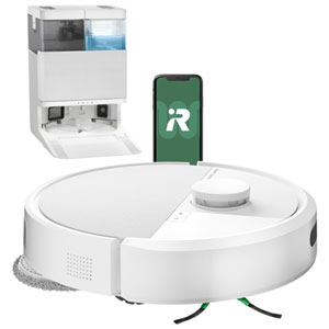 iRobot Roomba Plus 405 Combo Robot + AutoWash Dock Robot Vacuum & Mop for Multi-Surface with Auto-Emptying, Pad Wash/Dry, LiDAR - White