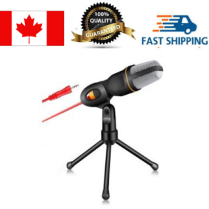 Multimedia Studio 3.5mm Condenser Wired Computer Microphone Mic + Tripod Stand_Black