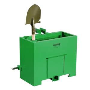 VEVOR 3-Point Ballast Box,Category 1 Tractor Ballast of 800lbs Capacity, for 2 Inch Hitch Receiver, Heavy-Duty Steel 4.3 ft³ Large Volume Loader Attachment with Sliding Door, Green