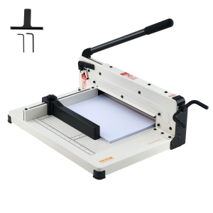 VEVOR 12" Heavy Duty Paper Cutter, Industrial Commercial Guillotine Paper Cutter for A4 Paper, 400 Sheet Capacity, Solid Steel Construction, Stack Paper Trimmer, White