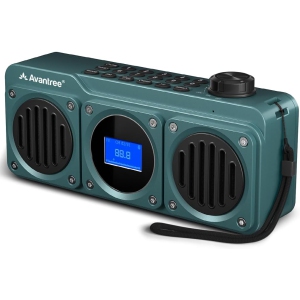 Avantree Boombyte – Portable FM Radio & Bluetooth Speaker, Superb Sound, Metal Design, MP3 Player, Supports Micro SD/USB Audio, Rechargeable, Long Playtime, Easy to Use