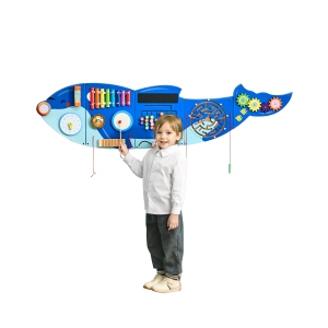 VEVOR Orca Activity Wall Busy Board Panels, 12 Activities, Montessori Sensory Wall Toy for Kids 3-12 Years, Montessori Learning Activity Center, Ideal for Toddler Playroom Nursery