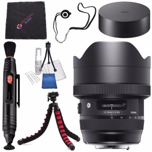 Sigma 12-24mm f/4 DG HSM Art Lens for Nikon F #205955 + Lens Pen Cleaner + Microfiber Cleaning Cloth + Lens Capkeeper + Deluxe Cleaning Kit + Flexible Tripod Bundle (International