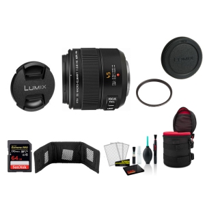 Panasonic Leica DG Macro-Elmarit 45mm f/2.8 ASPH. MEGA O.I.S. Lens Kit with Memory Card (International Model)