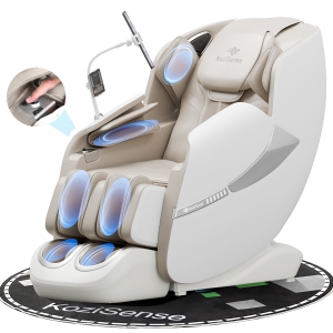 KoziSense 2026 Massage Chair Full Body, Zero Gravity SL-Track Shiatsu Massage Recliner Chair with Heat, AI Control, Body Scan and Calfrest Extension (White)